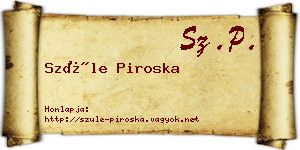 Szüle Piroska névjegykártya