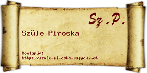 Szüle Piroska névjegykártya